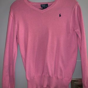 pink polo sweater